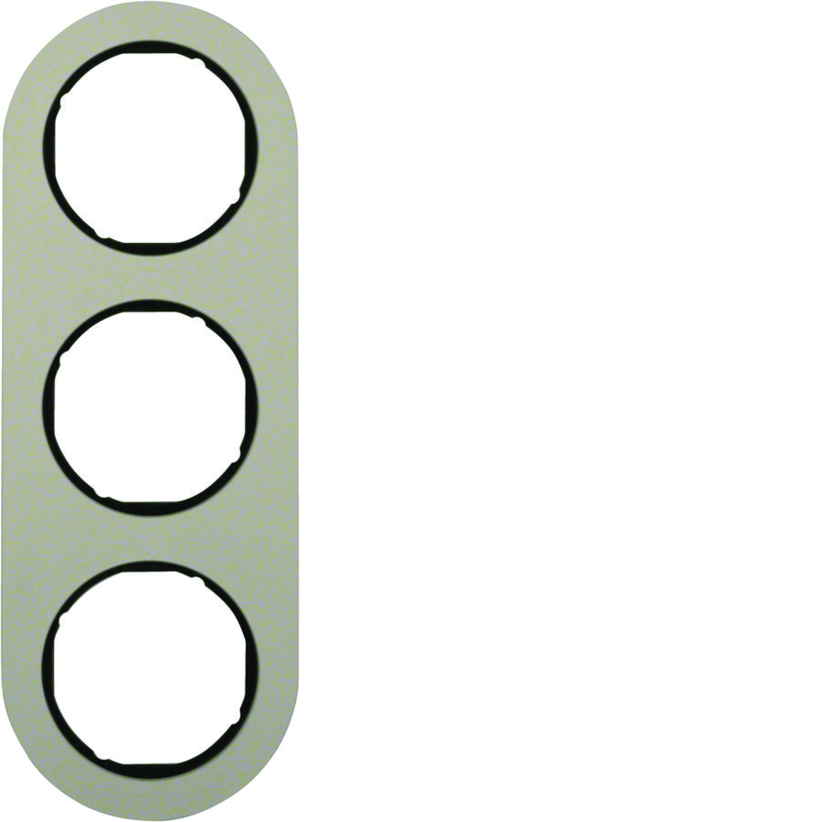 Afdekraam 3-v Serie R.classic aluminium/zwart