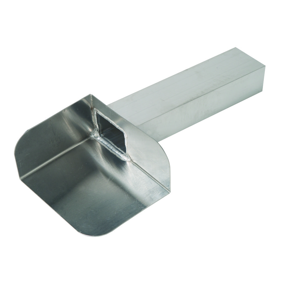 Kiezelbak alu. hoek links 90° 60x80mm L=330mm