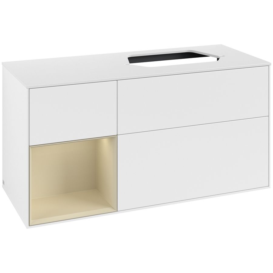 Wastafelonderkast Finion 1200x603x501mm White Matt Lacquer F391HJMT