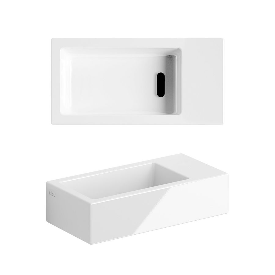 Flush 3 fontein 360x180x90mm wit zonder kraangat met plug