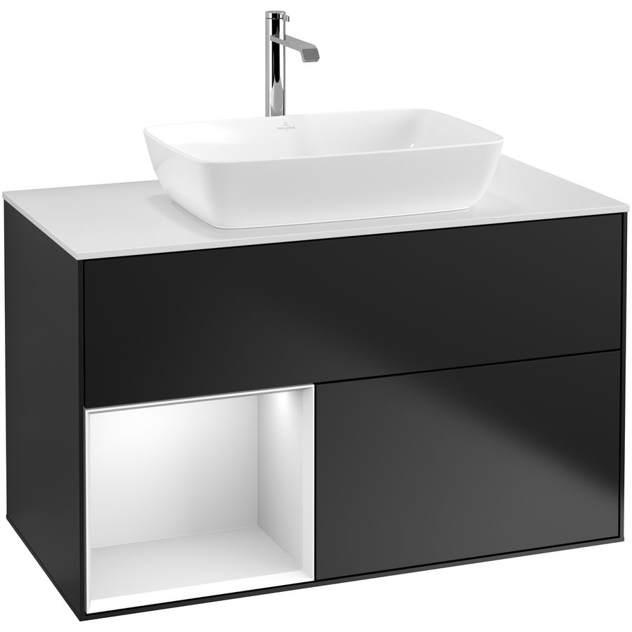 Wastafelonderkast Finion 1000x603x501mm Black Matt Lacquer G771MTPD