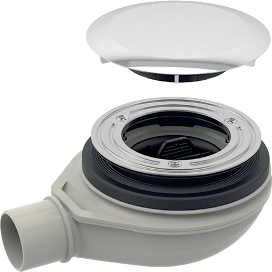 Douchesifon Ø90mm wtrslot 30 mm afvoer PP Ø40mm glanschroom