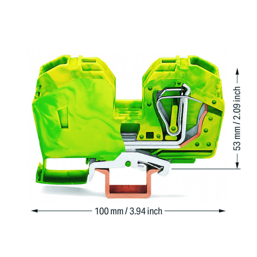 2-draads aardklem 25mm² geintegreerde afsluitplaat VVE=15