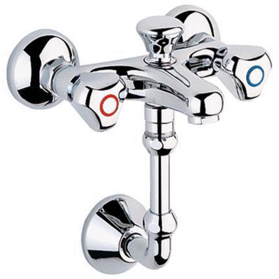 Afvoerbocht chroom Ø18mm 1/2bt. x3/4 knel incl. schuifrozet