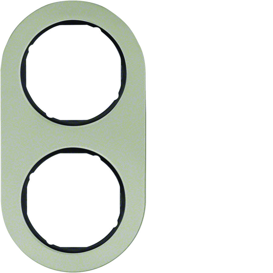 Afdekraam 2-v Serie R.classic edelstaal/zwart