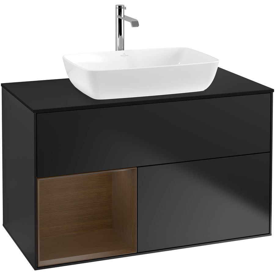 Wastafelonderkast Finion 1000x603x501mm Black Matt Lacquer G772GNPD