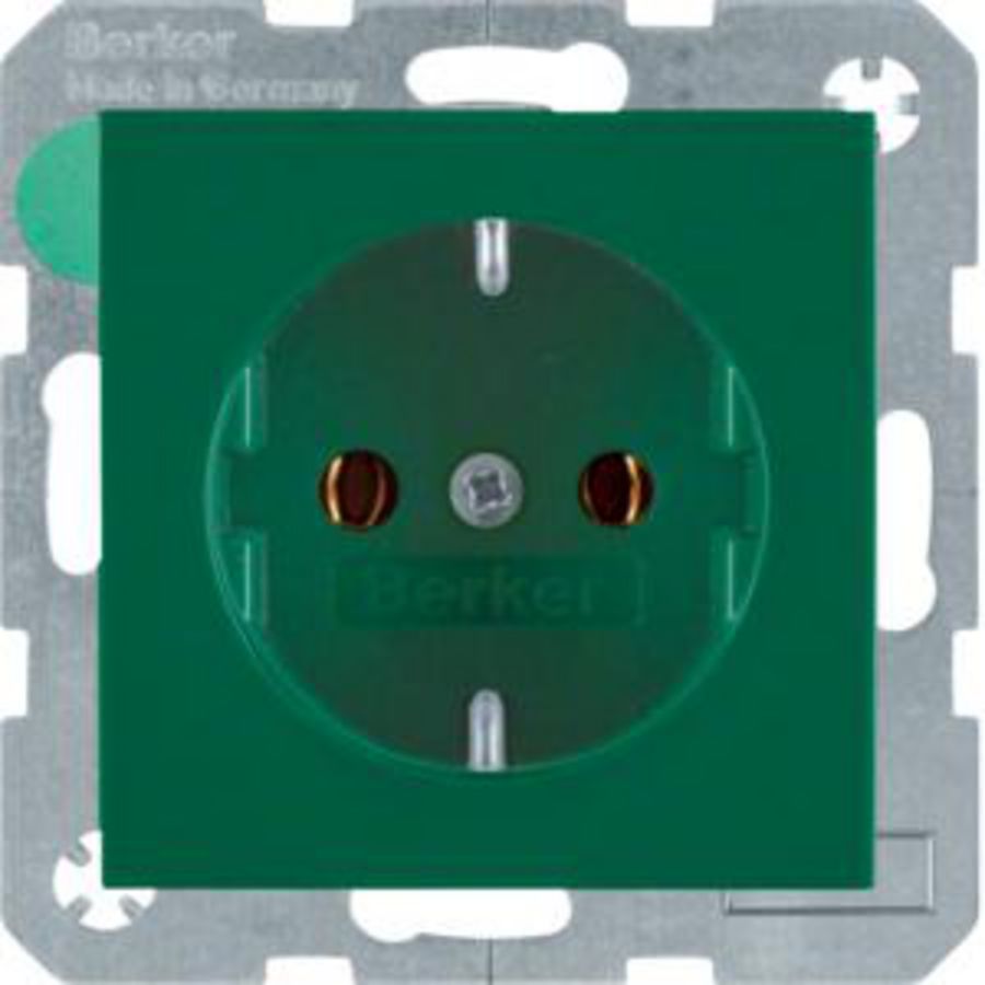 Wandcontactdoos RA schroef berker S.1/B.3/B.7 groen glans