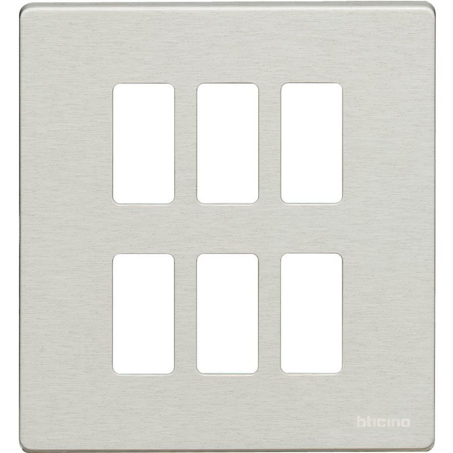 Afdekplaat Magic 2x3 modulen horizontaal Aluminium VVE=10