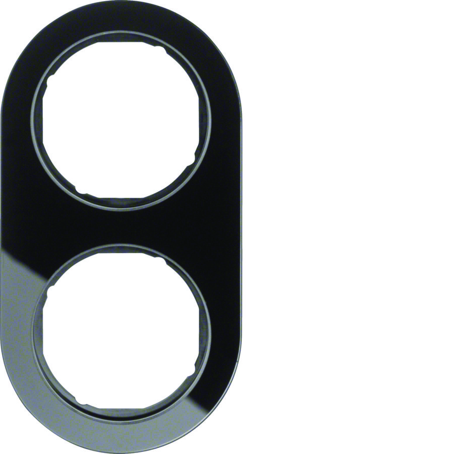 Afdekraam 2-v Serie R.classic Glas zwart