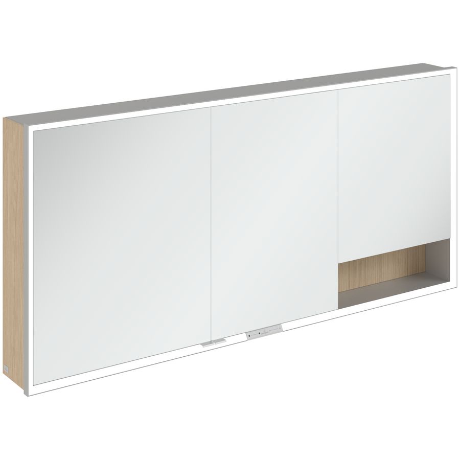 Opbouw Spiegelkast My View+ 1600x750x168mm Nordic Oak