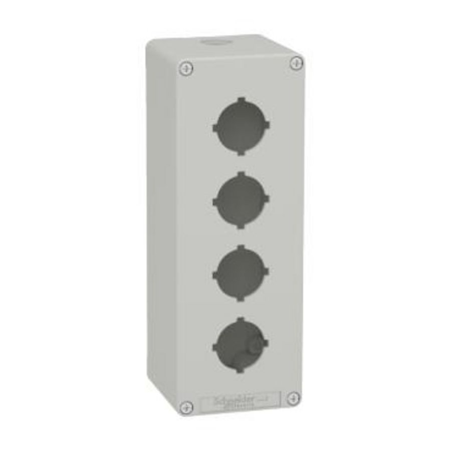 Lege behuizing Zamak Grijs RAL7035 4 uitsparingen 30mm 80