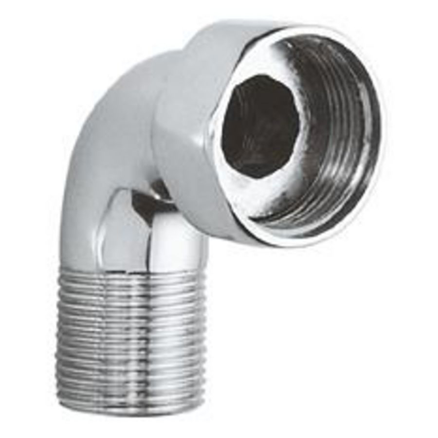 Kniekoppeling chroom 1bu. x1.1/4"bi.