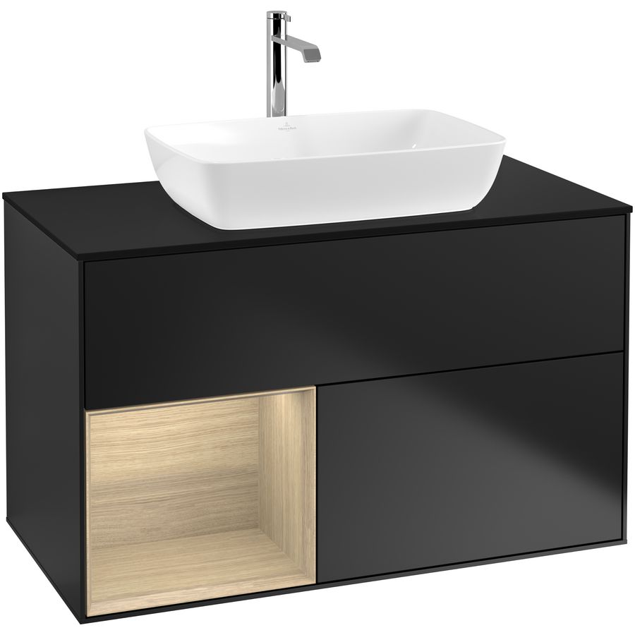 Wastafelonderkast Finion 1000x603x501mm Black Matt Lacquer G772PCPD