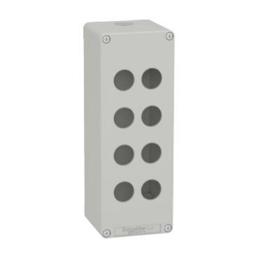 Lege behuizing Zamak Grijs RAL7035 8 uitsparingen 22mm 80
