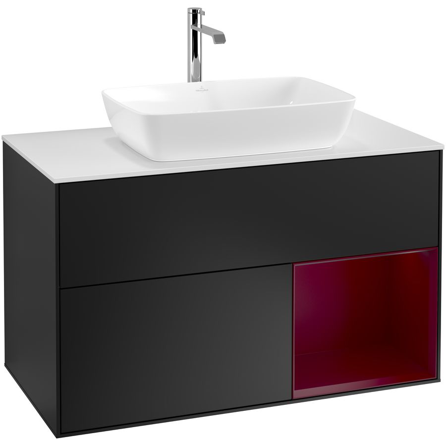 Wastafelonderkast Finion 1000x603x501mm Black Matt Lacquer G781HBPD