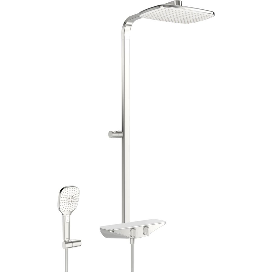 Emotion thermostatisch douchesyst. chroom/wit m.losse handd.