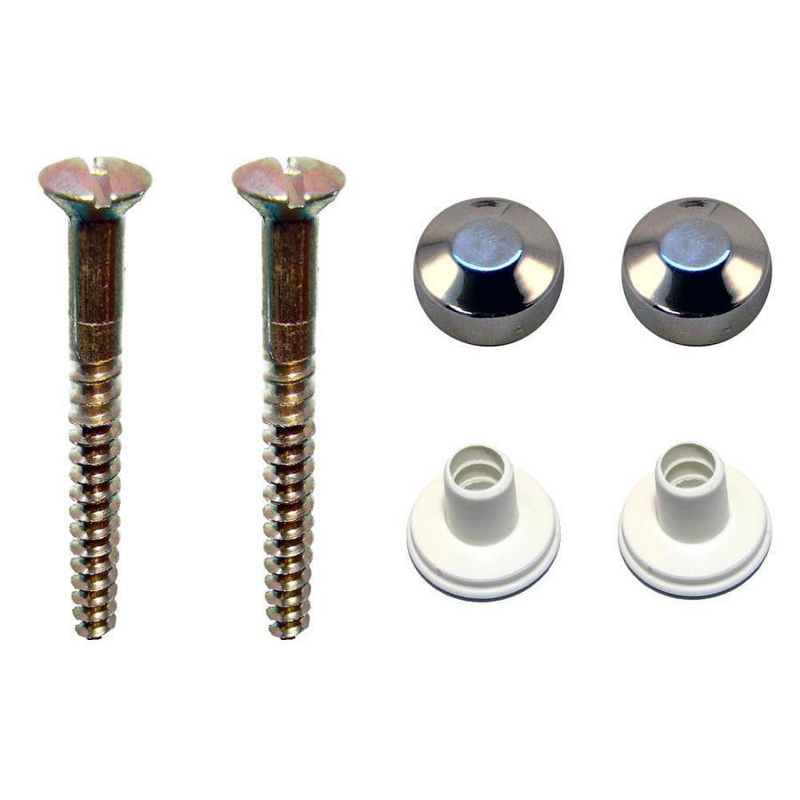Set a 2st. potschroeven 6x60mm LK messing incl. chroom kap VVE=100