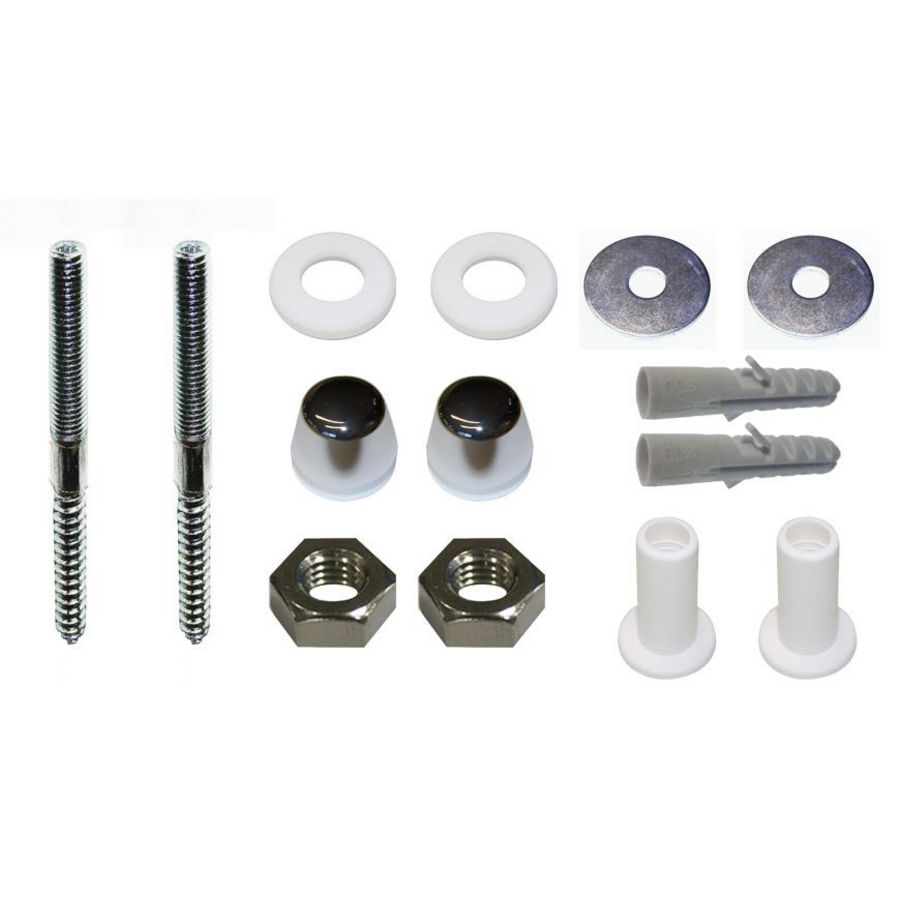 Urinoirbevestigingsset chroom M10x140mm m.sierkap Ø42mm