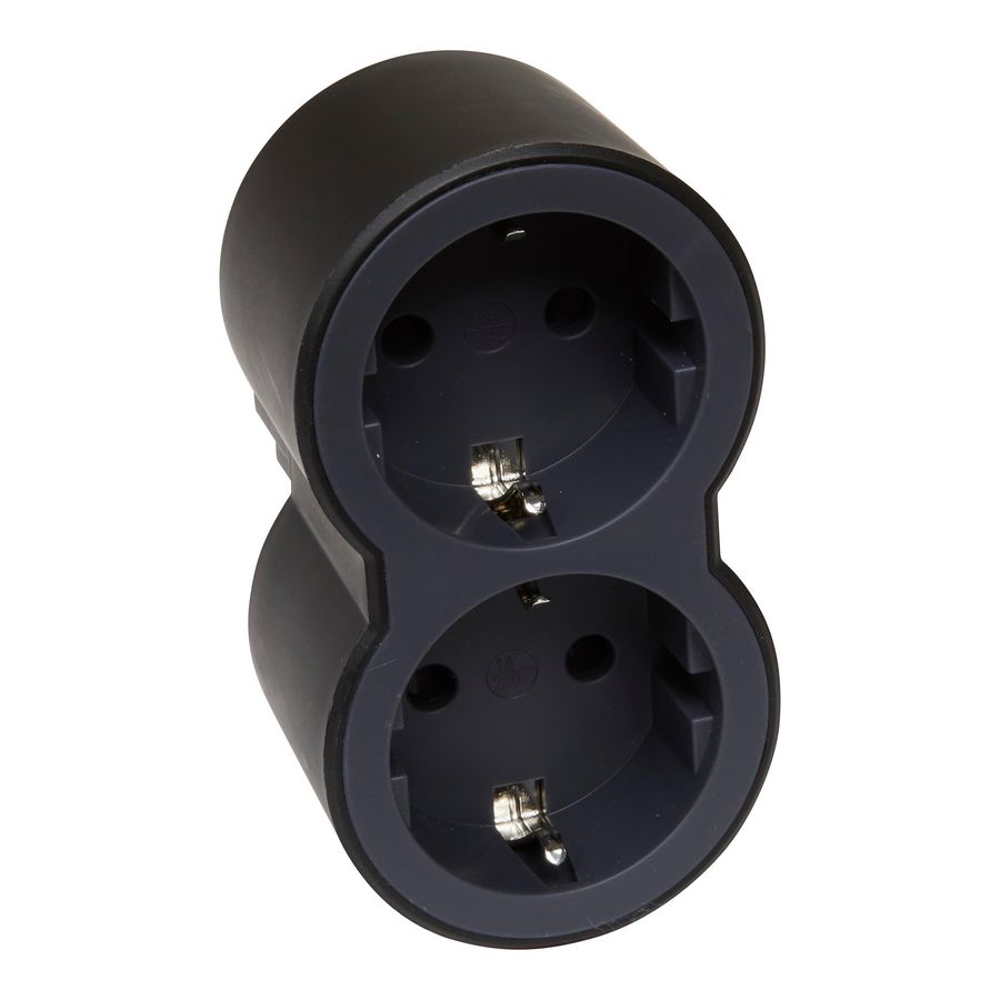Contactstop Dominio 2x2P + A zwart VVE=10
