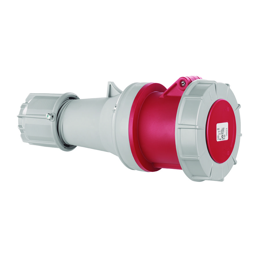 Koppeling CEE IP67 63A 4P 400V 6h rood VVE=2