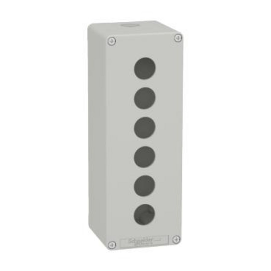 Lege behuizing Zamak Grijs RAL7035 6 uitsparingen 22mm 80