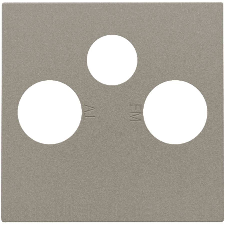 Afwerkingsset 2 enkelvoudige coaxaans. TV/FM/Satt. Bronze