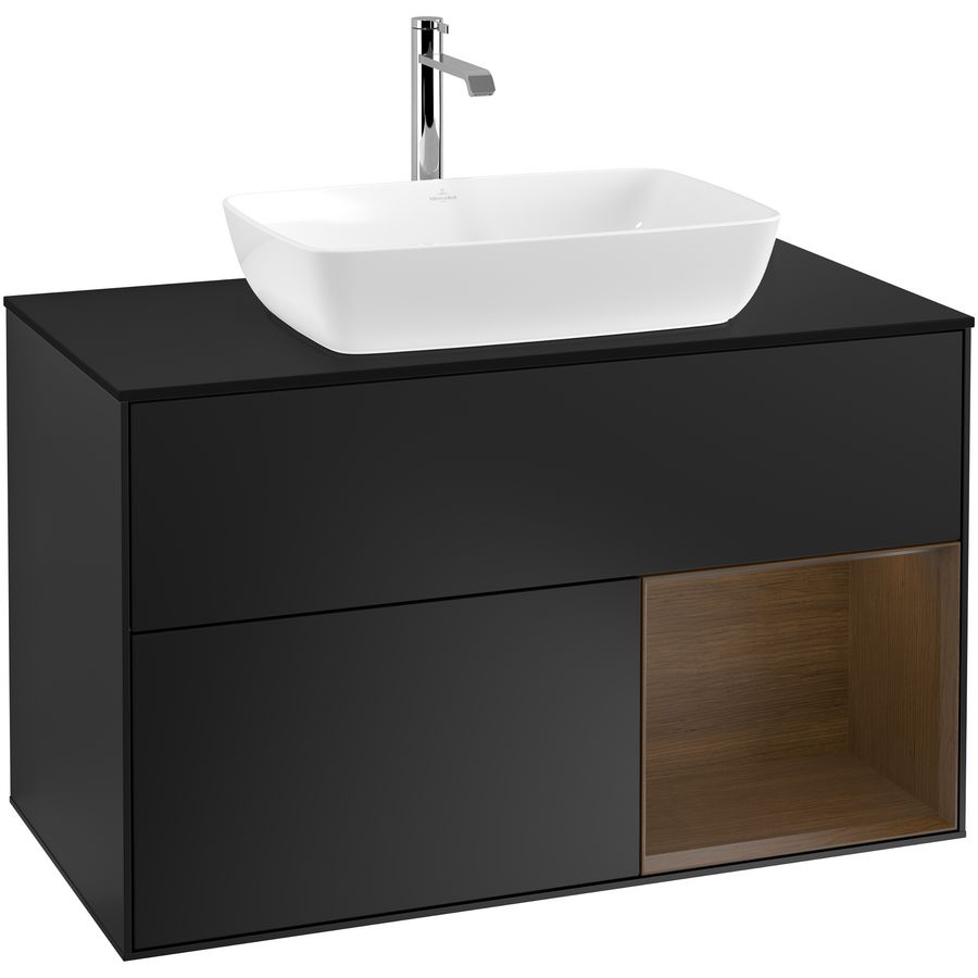 Wastafelonderkast Finion 1000x603x501mm Black Matt Lacquer G782GNPD