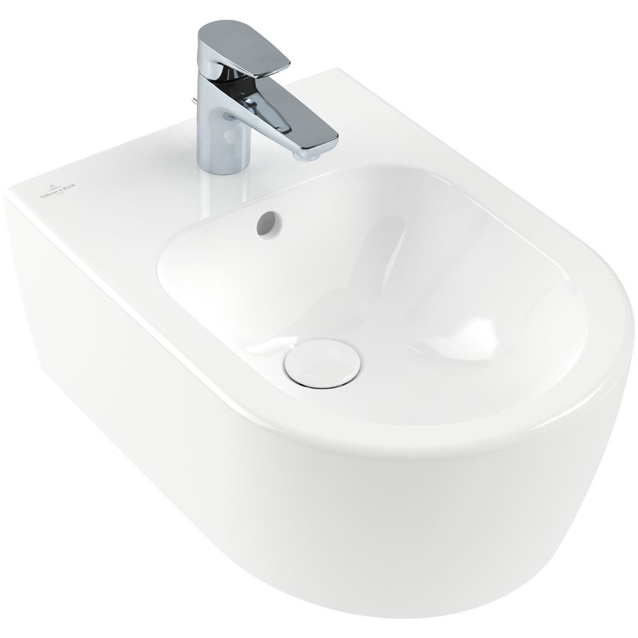 Avento bidet 370x530mm wit alpin met overloop