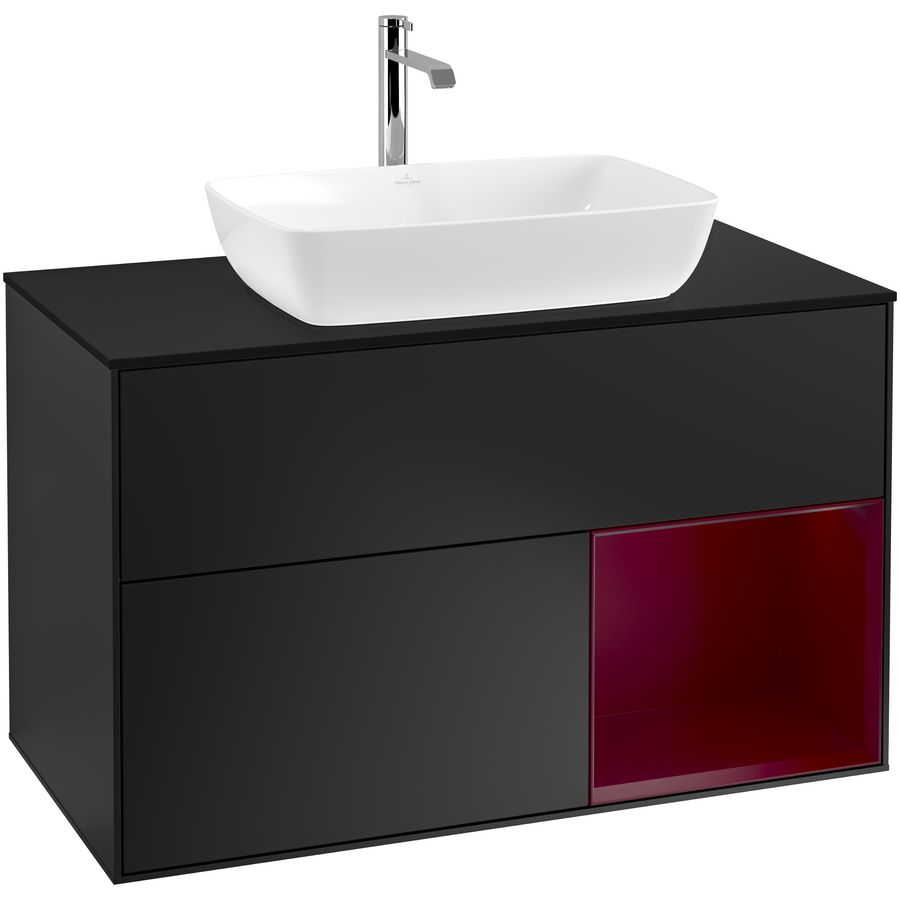 Wastafelonderkast Finion 1000x603x501mm Black Matt Lacquer G782HBPD
