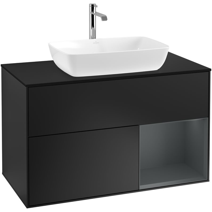 Wastafelonderkast Finion 1000x603x501mm Black Matt Lacquer G782HGPD