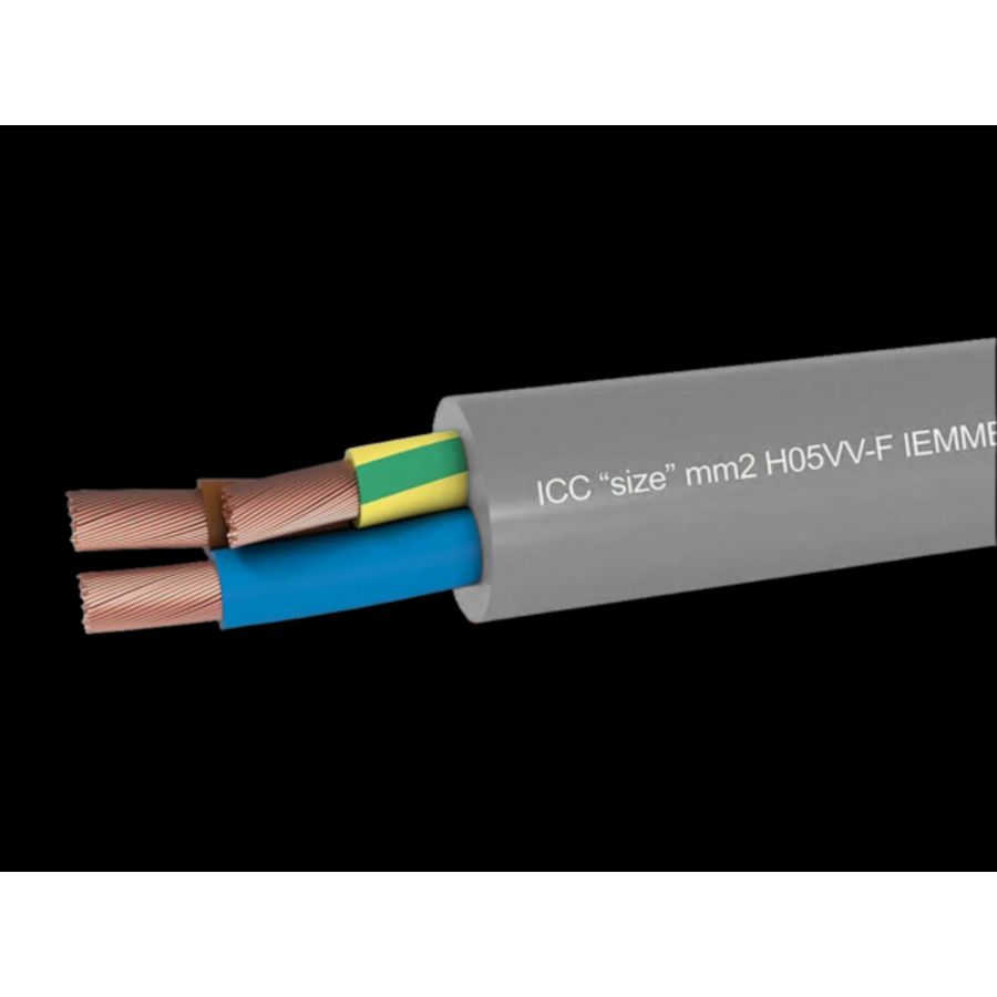 Ring a 100m. mantelleid 2x0,75mm² grijs Eca buitendiam 6,2mm