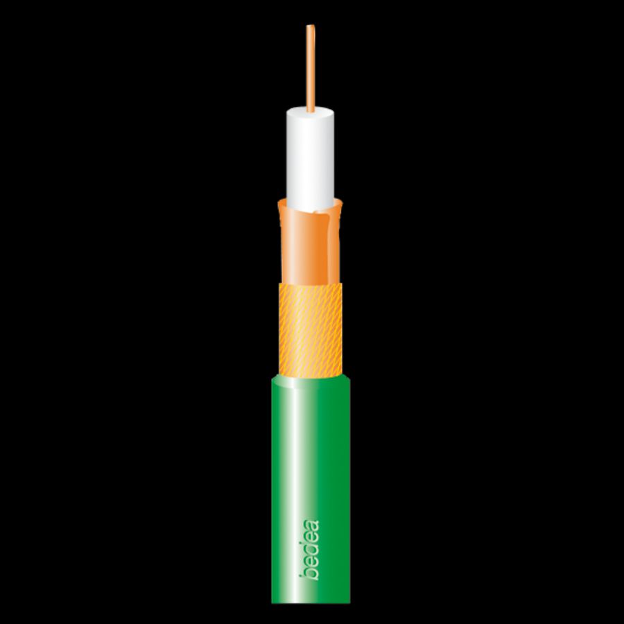 Haspel a 1200m. Coaxiaalkabel 75ohm PE-buitenmantel groen