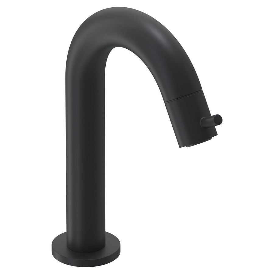 Fonteinkraan BOND gebogen staand S-size sprong 115mm mat zwart