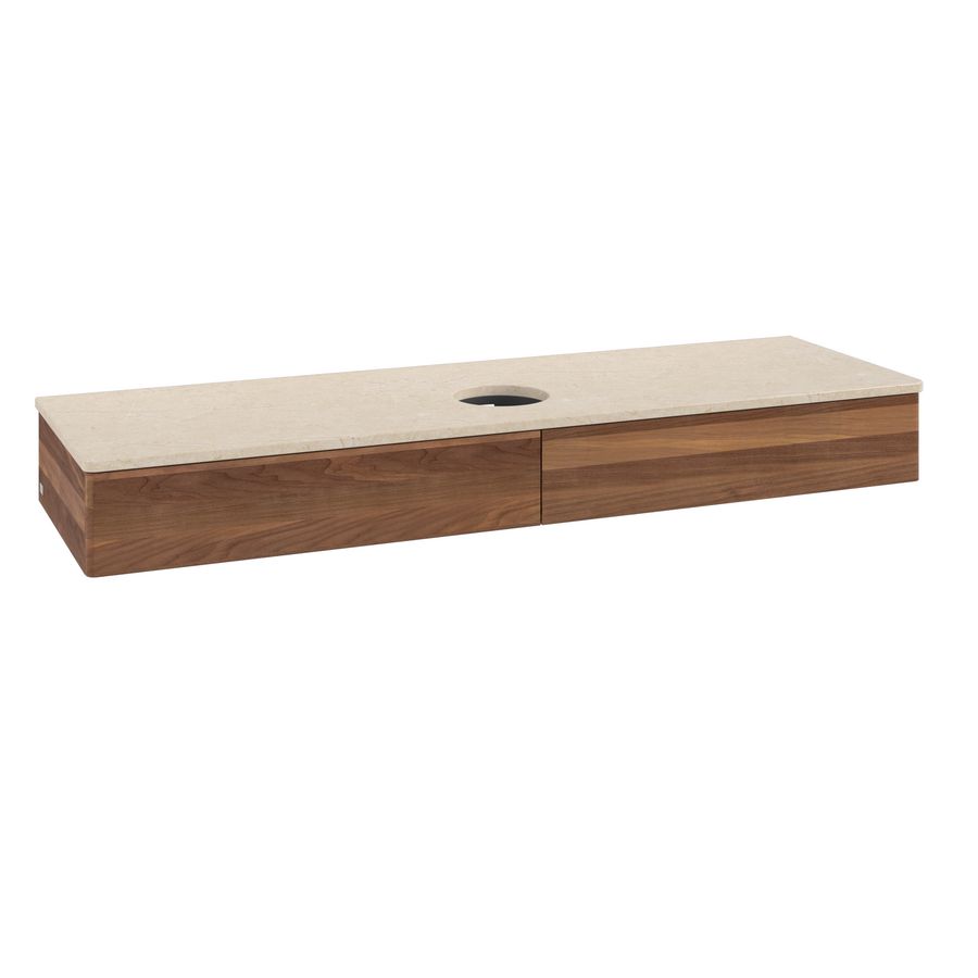 Wastafelonderkast Antao 1600x190x500mm Warm Walnut K14013HM