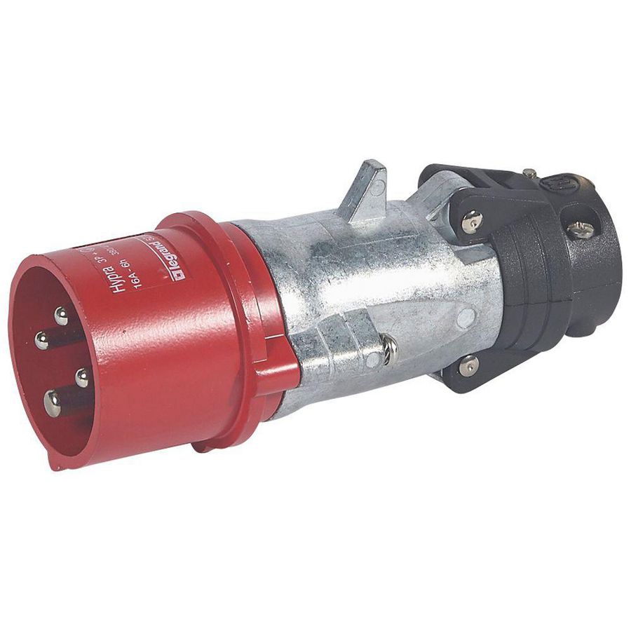 Stekker recht 400V 16A 4-polig IP44 metaal Hypra