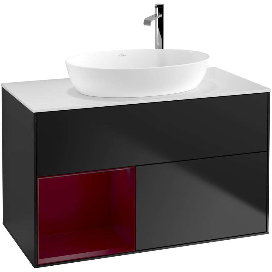 Wastafelonderkast Finion 1000x603x501mm Black Matt Lacquer G891HBPD