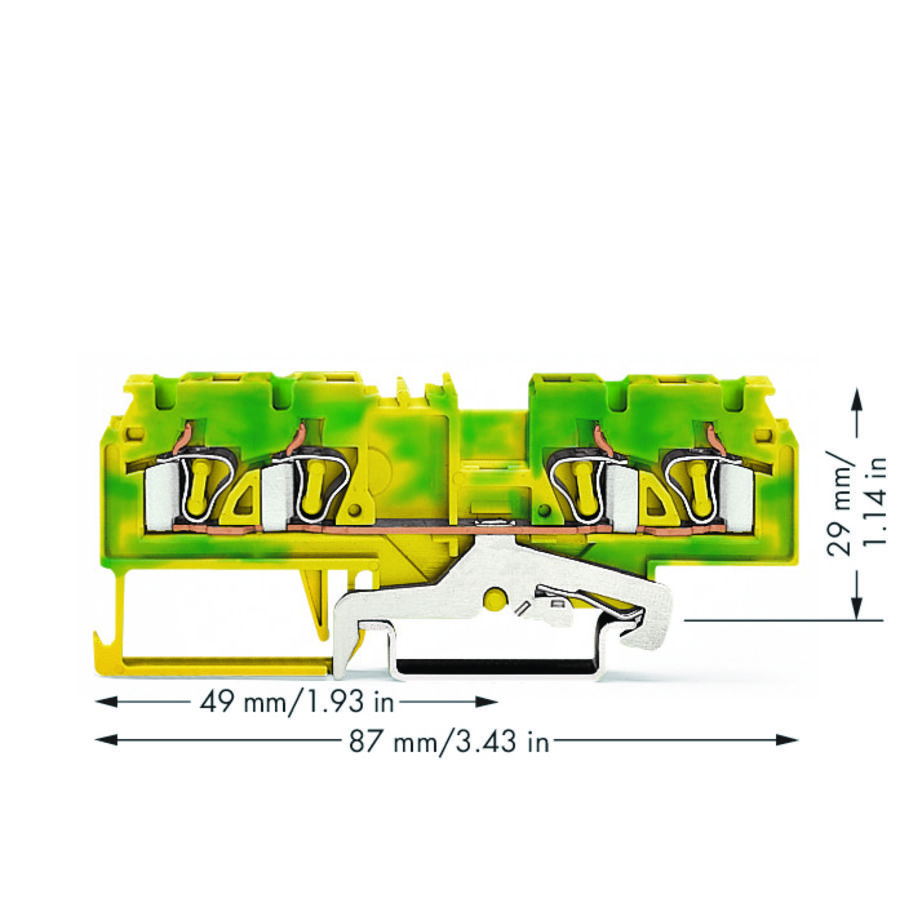 4-draads aardklem 4mm² Markering zij/midden 999-940 VVE=50