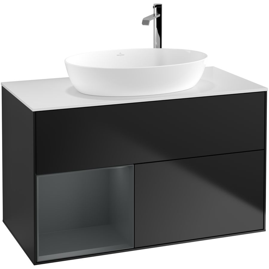 Wastafelonderkast Finion 1000x603x501mm Black Matt Lacquer G891HGPD
