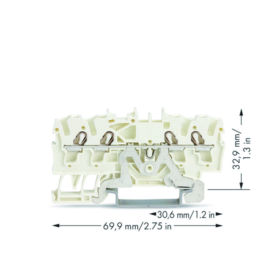 4-draads afschermklem 2,5mm² mark. zijkant/midden w VVE=100