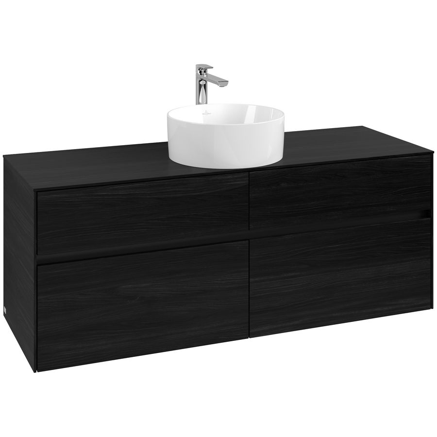 Wastafelonderkast Collaro 1400x548x500mm Black Oak C04500AB