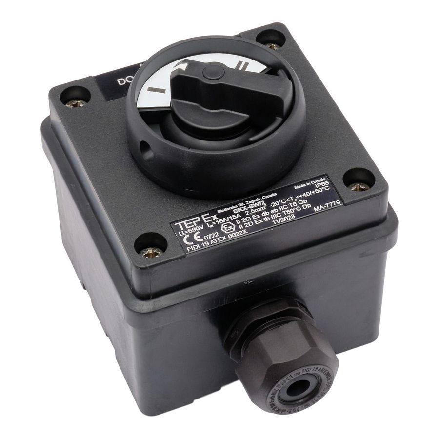 ATEX Installatieschakelaar zone 1/21 Wissel 16A 1P Opbouw IP