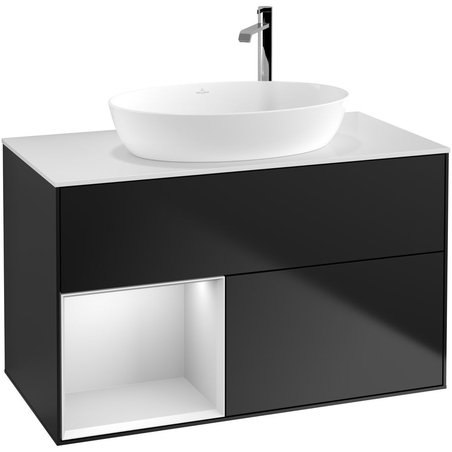 Wastafelonderkast Finion 1000x603x501mm Black Matt Lacquer G891MTPD
