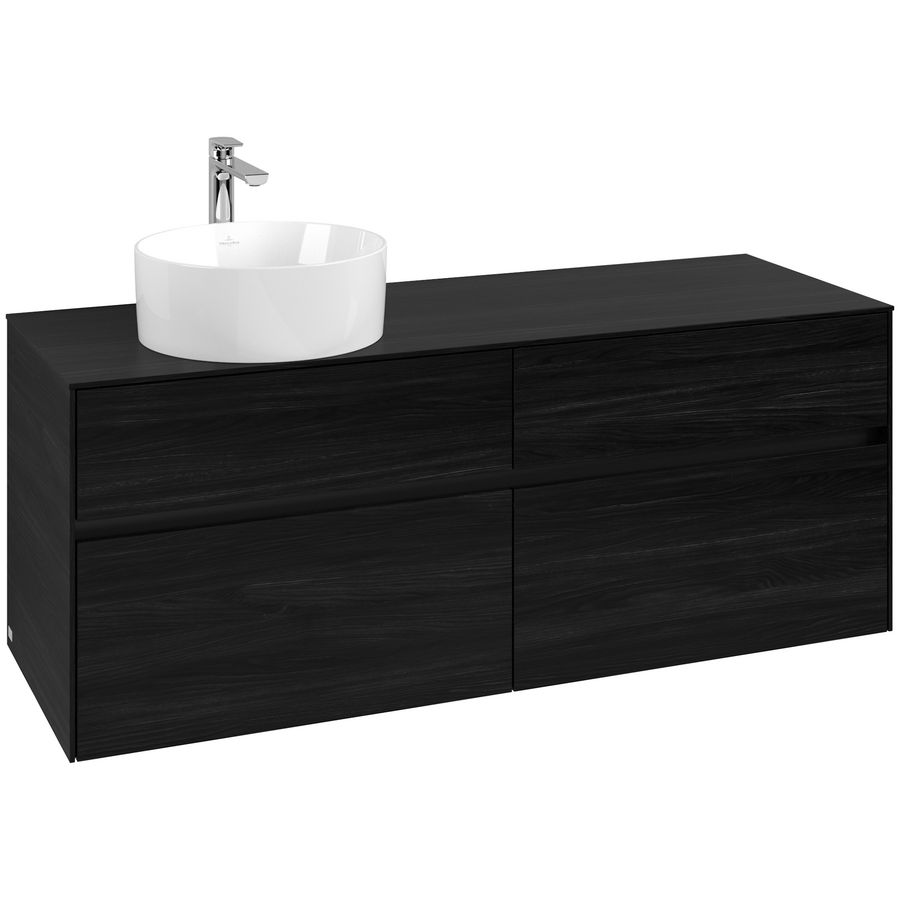 Wastafelonderkast Collaro 1400x548x500mm Black Oak C04600AB
