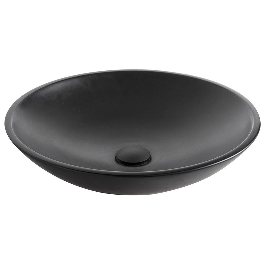 Waskom CI1 Ø46x11,5cm top solid mat zwart