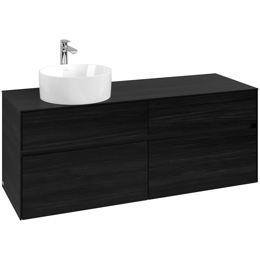 Wastafelonderkast Collaro 1400x548x500mm Black Oak C046B0AB