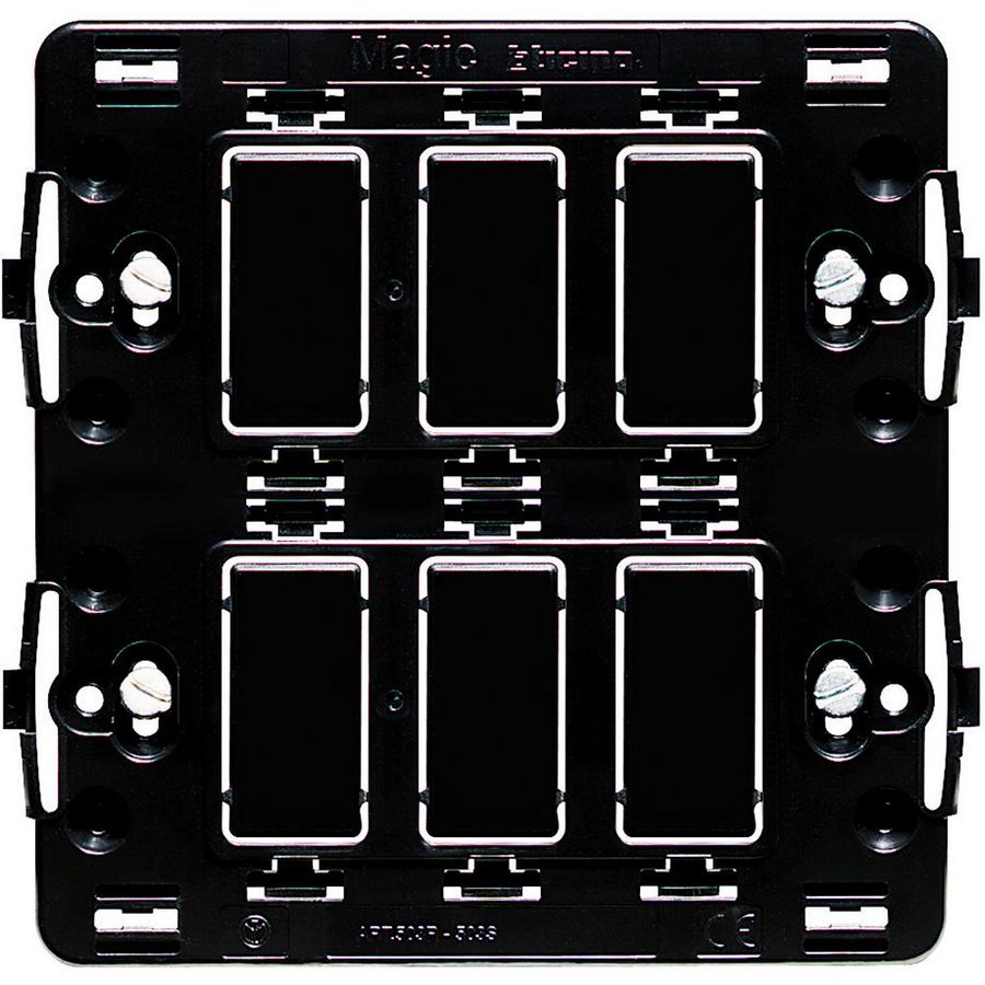 Toebehoren houder 2x3 modulen horizontaal Magic VVE=10