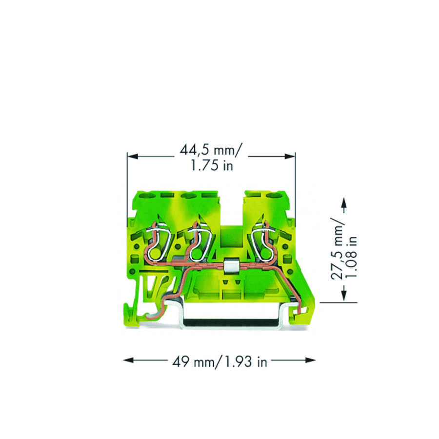3-draads aardklem 2,5mm² markeringshouders aan de zi VVE=100