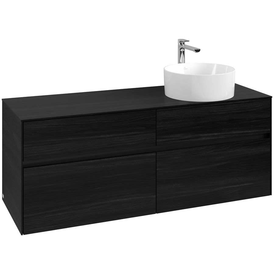 Wastafelonderkast Collaro 1400x548x500mm Black Oak C04700AB