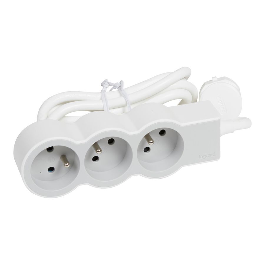 Contactdoos standaard 3xPA met 1,5m. wit-grijs VVE=10