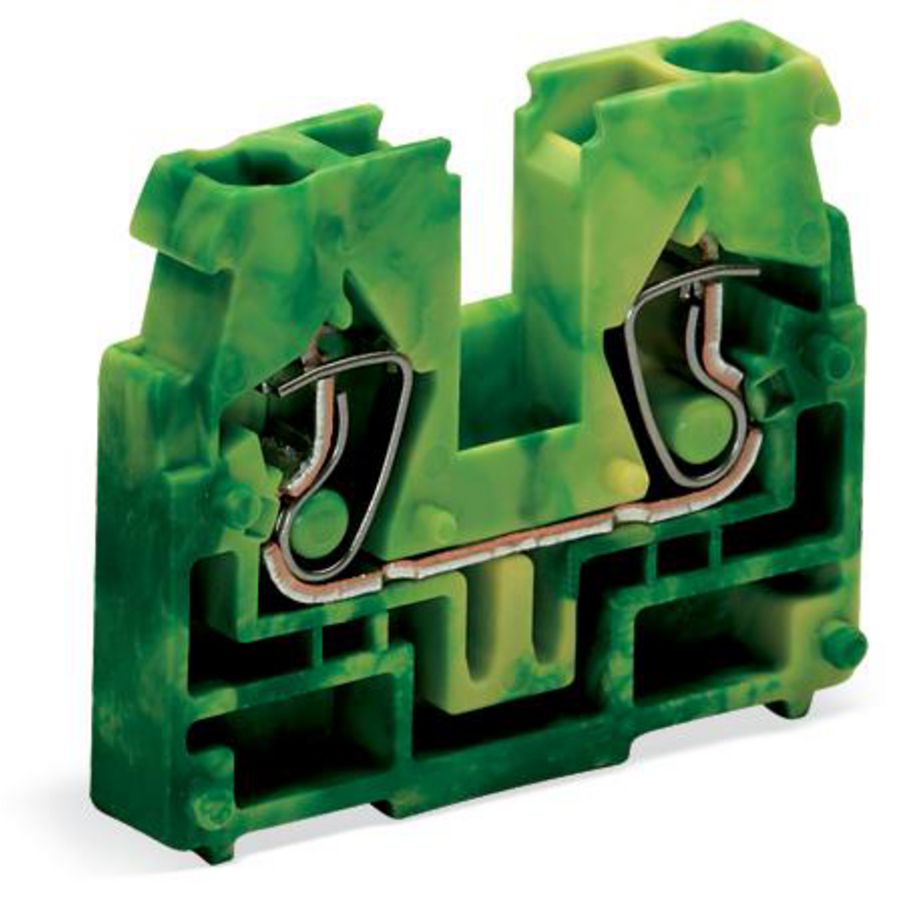 2-draads eindklem z. drukknop z. klikvoetje groen-ge VVE=100